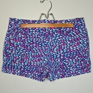 Vineyard Vines Women's Size 6 Navy Whale-Print Cotton Preppy Shorts